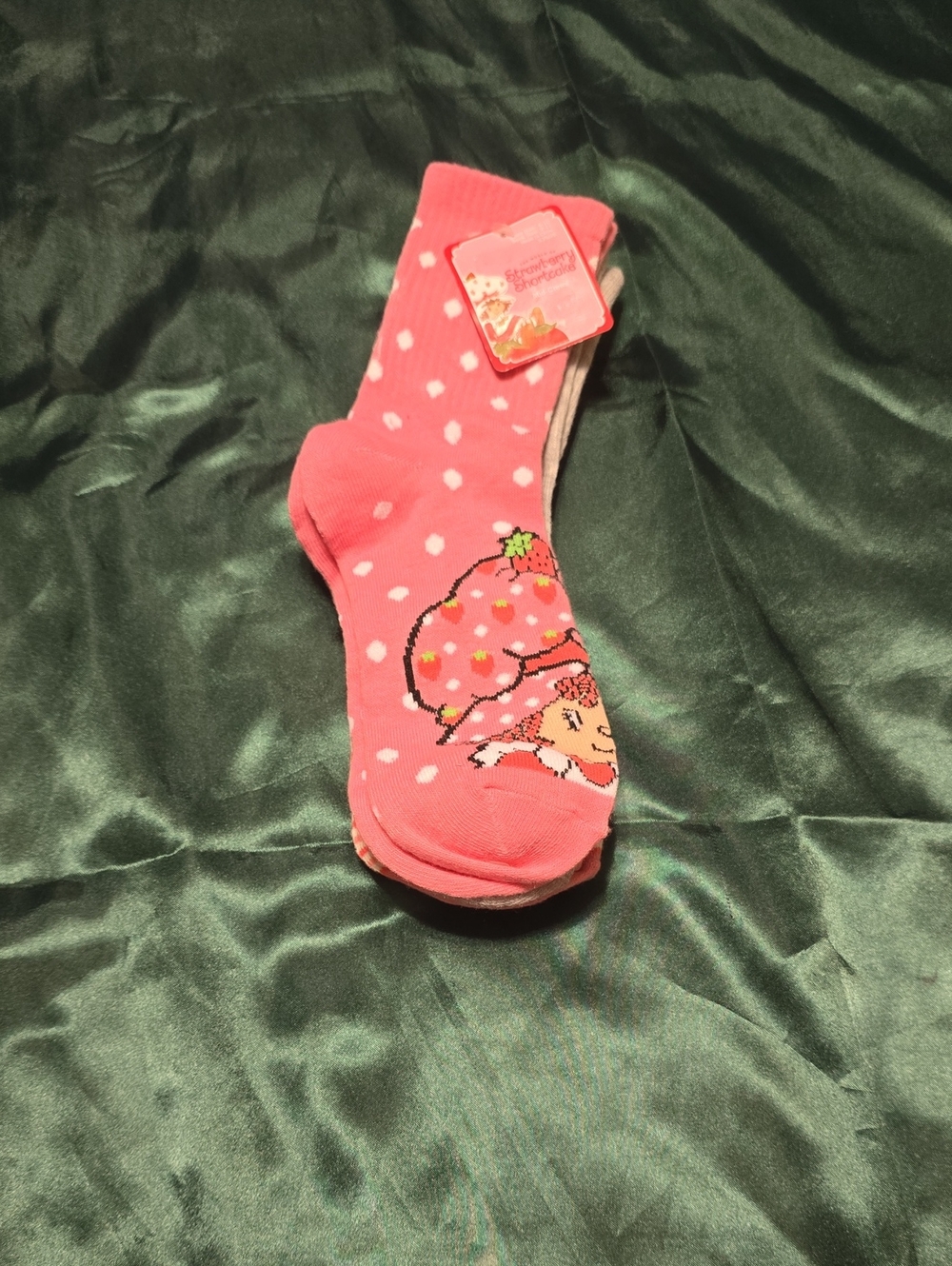 Strawberry Pink Character Crew Socks 3 Pack